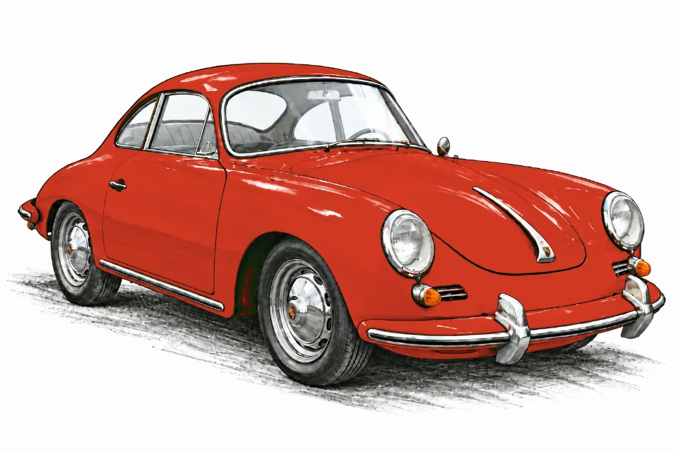 Illustration CARDATA : Porsche 356
